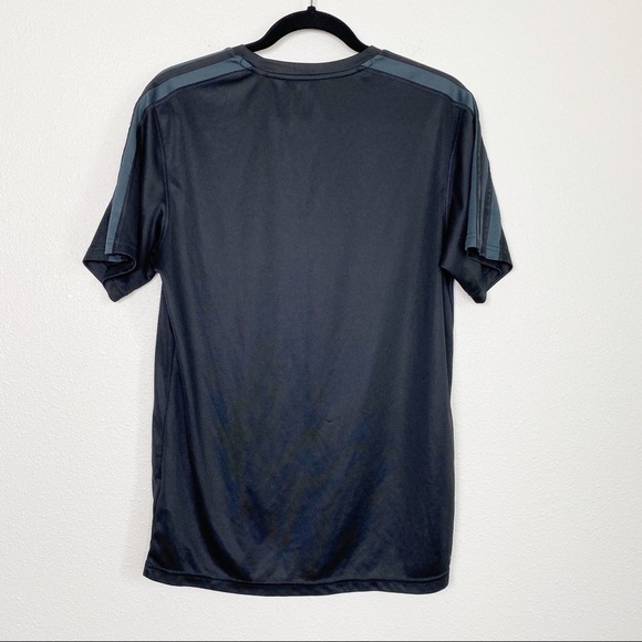 Adidas Black 3-Stripe Short Sleeve Climalite Tee - Picture 2 of 6
